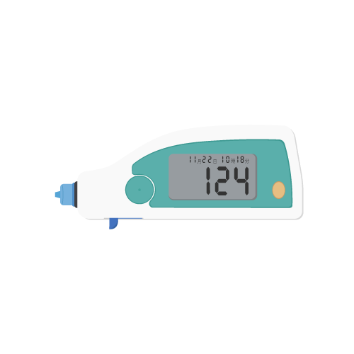 医療 看護 介護 病院 無料 フリー イラスト 素材 糖尿病 Diabetes 血糖測定器 Glucose meter 横型 Horizontal type lcd-letters