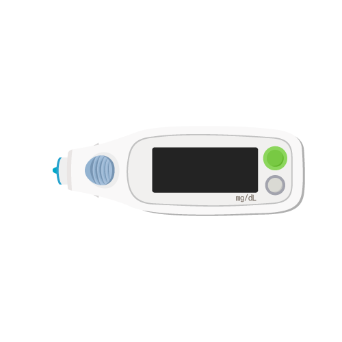 医療 看護 介護 病院 無料 フリー イラスト 素材 糖尿病 Diabetes 血糖測定器 Glucose meter 横型 Horizontal type 新型 ブルー New Model Blue