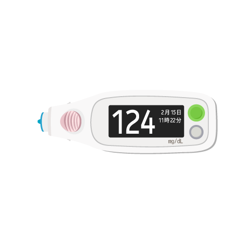 医療 看護 介護 病院 無料 フリー イラスト 素材 糖尿病 Diabetes 血糖測定器 Glucose meter 横型 Horizontal type 新型 ピンク New Model Pink