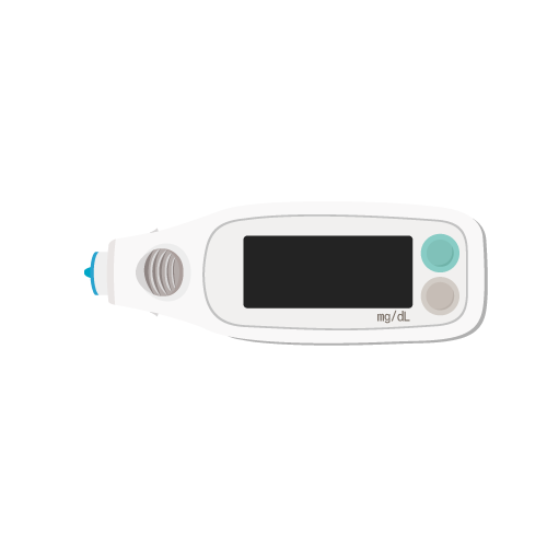 医療 看護 介護 病院 無料 フリー イラスト 素材 糖尿病 Diabetes 血糖測定器 Glucose meter 横型 Horizontal type 新型 New Model