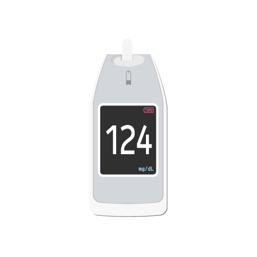医療 看護 介護 病院 無料 フリー イラスト 素材 糖尿病 Diabetes 血糖測定器 Glucose meter 新型 New model LCD letters