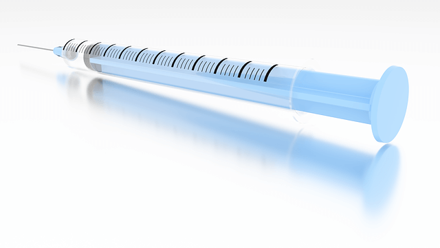 医療 看護 介護 病院 無料 フリー イラスト 写真 素材 Free めでぃぽ Medipo 注射器 青 Syringe Blue